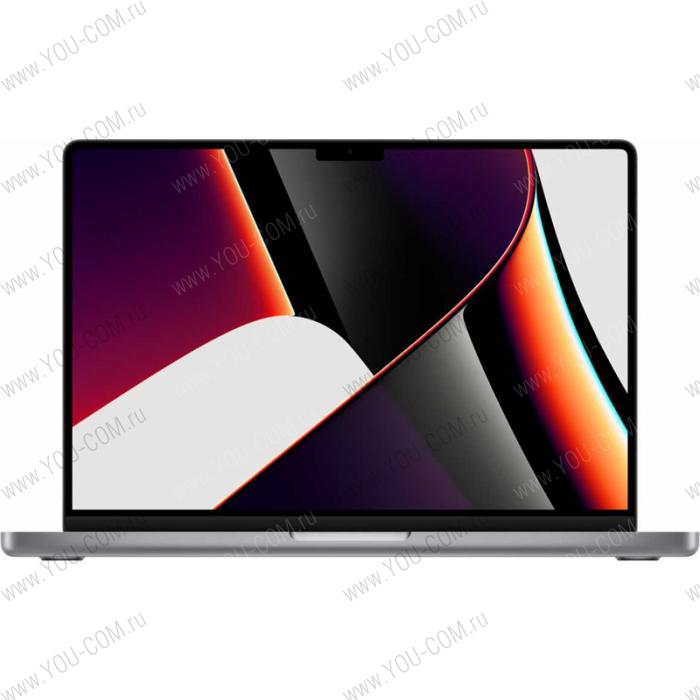 Ноутбук Apple 14-inch MacBook Pro (2021) MKGP3RU/A: Apple M1 Pro 8c CPU, 14c GPU, 16GB, 512GB SSD, Space Grey  Liquid Retina XDR, Разрешение 3456x2234, Тип матрицы IPS, Wi-Fi, BlueTooth, Интерфейсы: 3.5 mini jack, Thunderbolt/USB 4x3, MagSafe 3