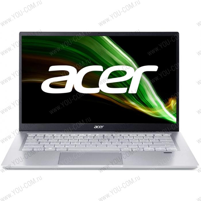 Ноутбук ACER Swift 3 SF314-511-73D2 NX.ABLER.00M 14"FHD (1920x1080) IPS, i7-1165G7, 16GB DDR4, 512GB SSD, Iris XE, WiFi, BT, FPR, HD Cam, 48Wh, 65W, Win 10 Pro64, 1Y CI, Silver, 1.2kg