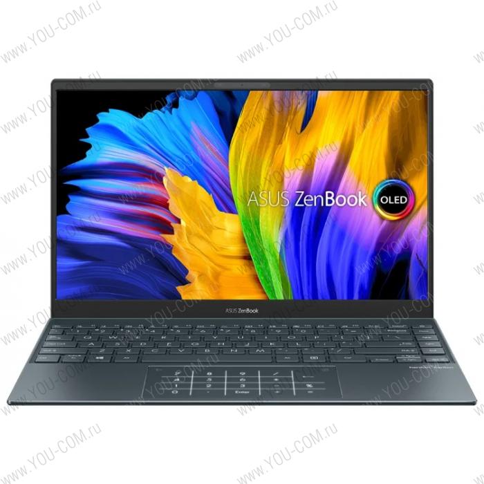 Ноутбук ASUS Zenbook 13 UX325EA-KG230 90NB0SL1-M09080 Intel Core i5-1135G7/8Gb LPDDR4X/512Gb SSD/13,3FHD OLED 400nits 1920x1080/WiFi6/BT/Numpad/Without OS/1.07Kg/Pine_grey/Sleeve+USB/RG45 adapter/USB-C to audio jack adapter