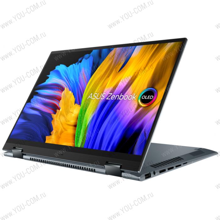 Ноутбук ASUS Zenbook 14 Flip OLED UP5401EA-KN100W Core i7-1165G7/16Gb/1Tb SSD PCIe 4.0/14,0 Touch OLED WQXGA+/Intel Xe/WiFi6/NumPad/FP/Windows 11 Pro/1.4Kg/Sleeve+Stylus/Pine Grey