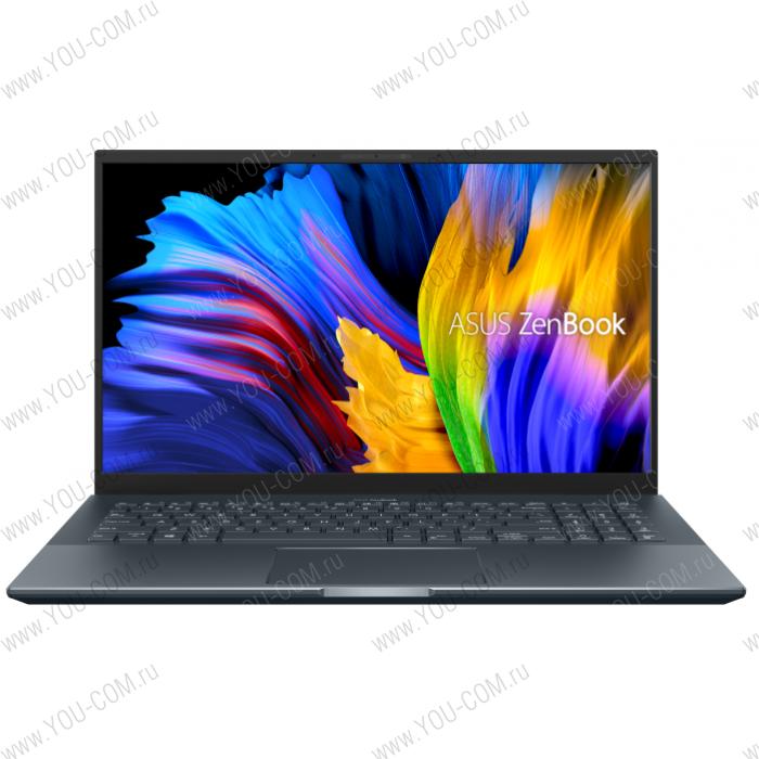 Ноутбук ASUS Zenbook Pro 15 UM535QA-KJ191 AMD Ryzen 7 5800H/16Gb/512Gb SSD Nvme/15.6 FHD IPS 400 nit 1920x1080 AG/WiFi5/BT/No OS/1.8Kg/Pine Grey/