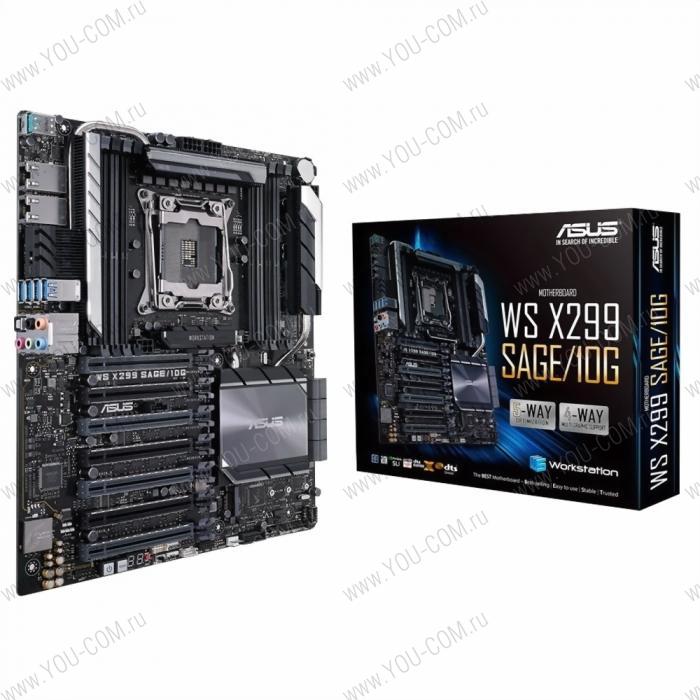 Серверная материнская плата ASUS Motherboard WS X299 SAGE/10G,1xLGA 2066,8xDIMM(upto1TB),8xSATA 6Gb/s p,1xM.2,2xU.2,7xPCIe 3.0,3Y Wr