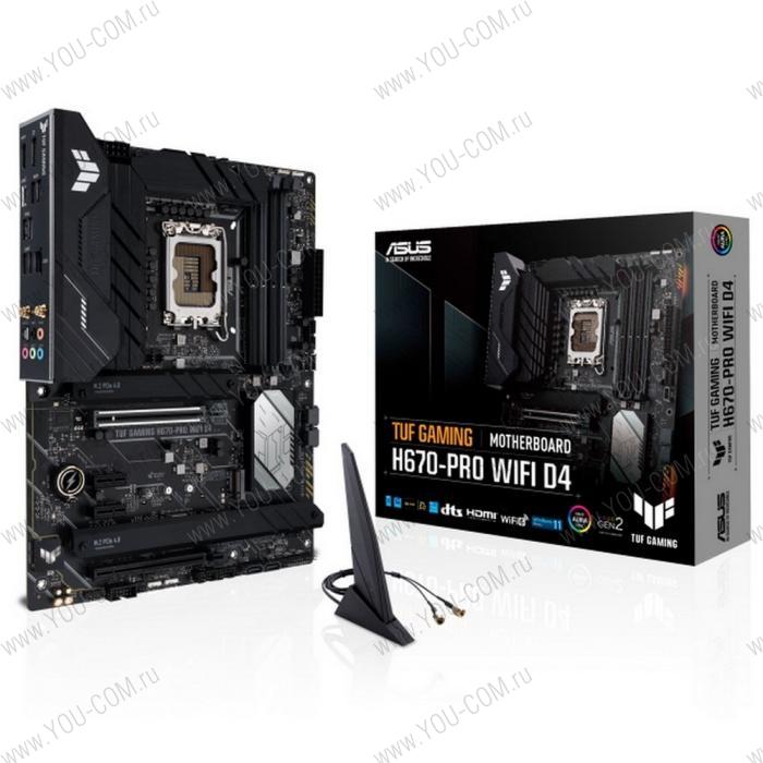 TUF GAMING H670-PRO WIFI D4 LGA1700 micro-ATX 4xDDR4 2xPCIEx16 2xPCIEx1 4xM.2 HDMI DP 2.5GLAN WIFI RTL {4} (515524)