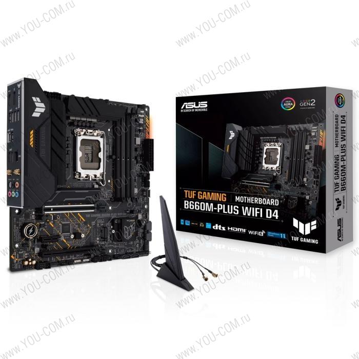 TUF GAMING B660M-PLUS WIFI D4 LGA1700 micro-ATX 4xDDR4 2xPCIEx16 PCIEx1 2xM.2 HDMI DP 2.5GLAN WIFI (516859)