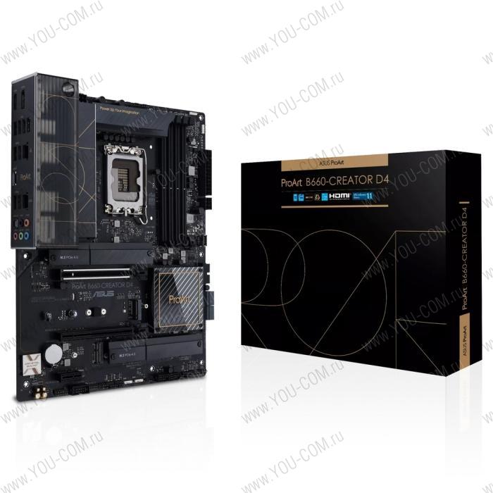 PROART B660-CREATOR D4 LGA1700 ATX 4xDDR4 2xPCIEx16 PCIEx1 3xM.2 HDMI DP 2.5GLAN RTL {4} (518518)