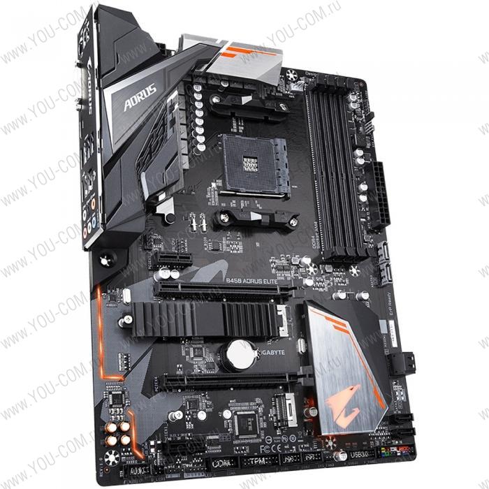 B450 AORUS ELITE, Socket AM4, AMD B450, 4xDDR4-2933, DVI-D+HDMI, 2xPCI-Ex16, 2xPCI-Ex1, 6xSATA3(RAID 0/1/10), 2xM.2, 8 Ch Audio, GLan, (4+4)xUSB2.0, (4+1)xUSB3.1, 1xPS/2, ATX, OEM