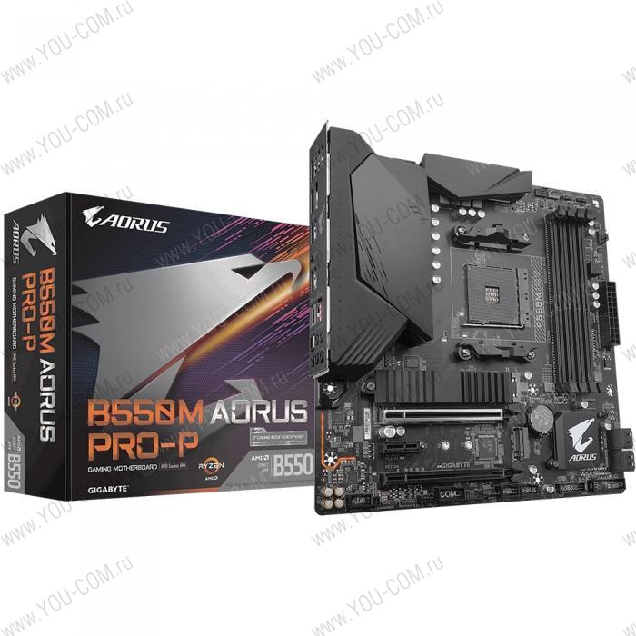 B550M AORUS PRO-P, Socket AM4, AMD B550, 4xDDR4-3200, HDMI+DP, 2xPCI-Ex16, 1xPCI-Ex1, 4xSATA3(RAID 0/1/10), 2xM.2, 8 Ch Audio, 2.5GLan, (4+4)xUSB2.0, (5+2)xUSB3.2, (1+0)USB3.2 Type-C™, mATX, RTL {10} (810672)