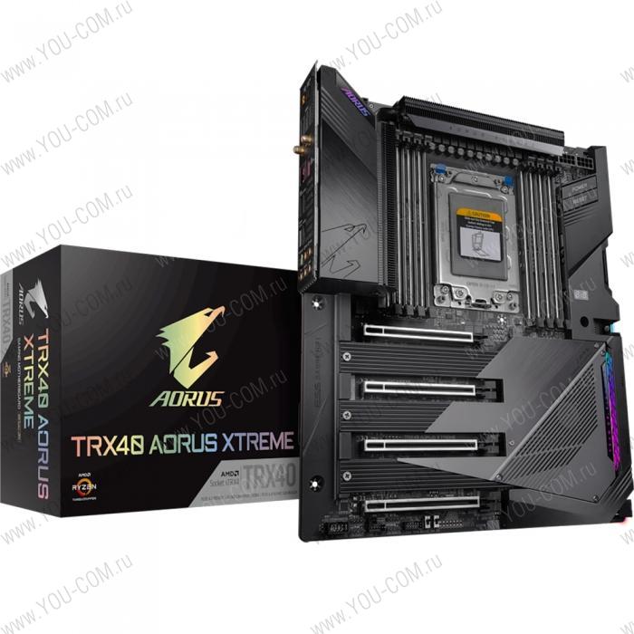 TRX40 AORUS XTREME, Socket sTRX4, AMD TRX40, 8xDDR4-3200, 4xPCI-Ex16, 8xSATA3(RAID 0/1/10), 3xM.2, 8 Ch Audio, 2x10Gb Lan, Wi-Fi, (0+4)xUSB2.0, (7+4)xUSB3.2, (1+1)xUSB3.1 Type-C™,  ATX, RTL, {2} (807573)