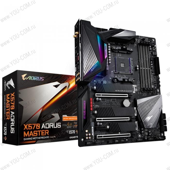 X570 AORUS MASTER, Socket AM4, AMD X570, 4xDDR4-3200, 3xPCI-Ex16, 1xPCI-Ex1, 6xSATA3(RAID 0/1/10), 3xM.2, 8 Ch Audio, 2xGLan, Wi-Fi 802.11, (4+4)xUSB2.0, (5+4)xUSB3.2, (1+1)xUSB3.2 Type-C™, ATX, RTL {5}