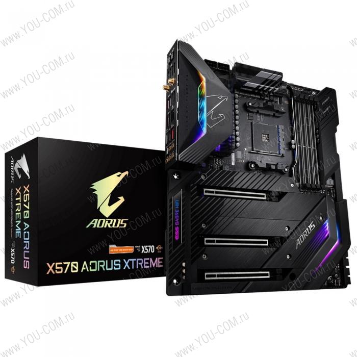 X570 AORUS XTREME, Socket AM4, AMD X570, 4xDDR4-3200, 3xPCI-Ex16, 6xSATA3(RAID 0/1/10), 3xM.2, 8 Ch Audio, 1xGLan, 1x10GbLan, Wi-Fi 802.11, (4+2)xUSB2.0, (7+4)xUSB3.2, (1+1)xUSB3.2 Type-C™, ATX, RTL {2} (806613)