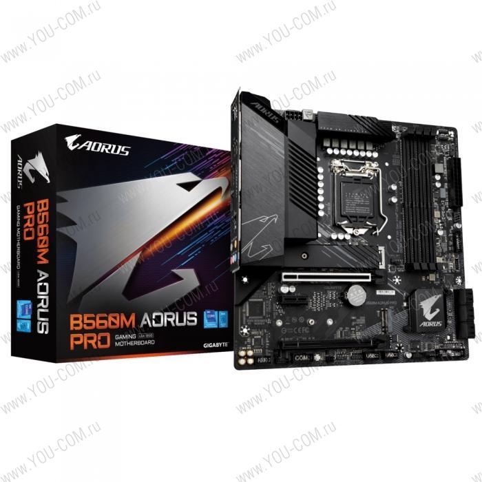 B560M AORUS PRO, Socket 1200, Intel®B560, 4xDDR4-3200, HDMI+DP, 2xPCI-Ex16, 1xPCI-Ex1, 6xSATA3(RAID 0/1/5/10), 2xM.2, 8Ch Audio, 2.5GLan, (6+4)xUSB2.0, (3+2)xUSB3.2, (1+1)xUSB3.2 Type-C™, 1xPS/2, mATX, RTL, {8}