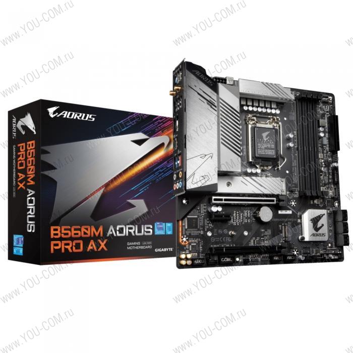 B560M AORUS PRO AX, Socket 1200, Intel®B560, 4xDDR4-3200, HDMI+DP, 2xPCI-Ex16, 1xPCI-Ex1, 6xSATA3, 2xM.2, 8Ch Audio, 2.5GLan, WiFi, (6+4)xUSB2.0, (3+2)xUSB3.2, (1+1)xUSB3.2 Type-C™, 1xPS/2, mATX, RTL, {8}