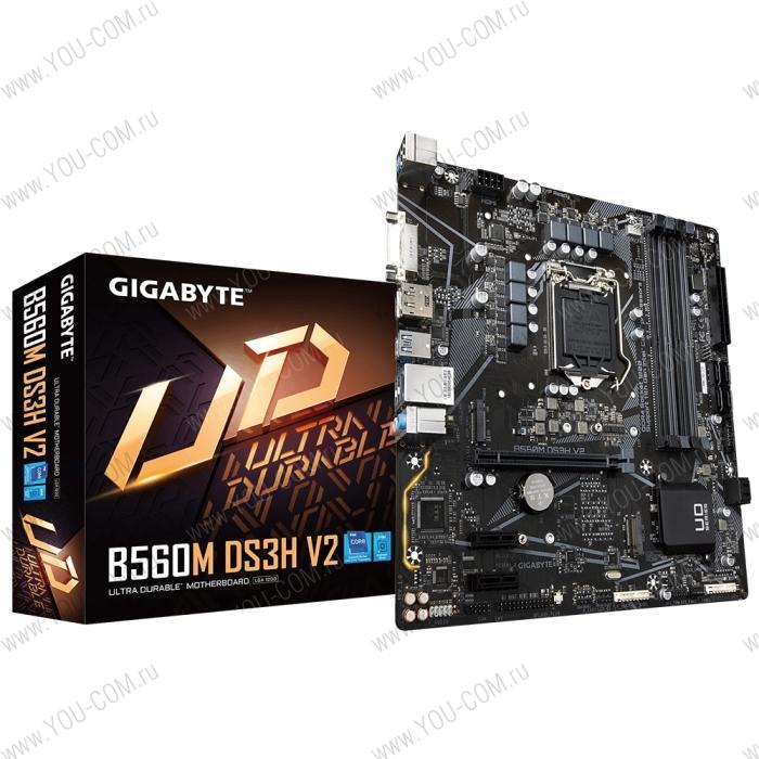 B560M DS3H V2, Socket 1200, Intel®B560, 4xDDR4-3200, DVI-D+HDMI+DP, 1xPCI-Ex16, 2xPCI-Ex1, 4xSATA3(RAID 0/1/5/10), 2xM.2, 8 Ch Audio, GLan, (2+4)xUSB2.0, (3+2)xUSB3.2, (1+0)xUSB3.2 Type-C™, 1xPS/2, mATX, RTL {10} (823719)