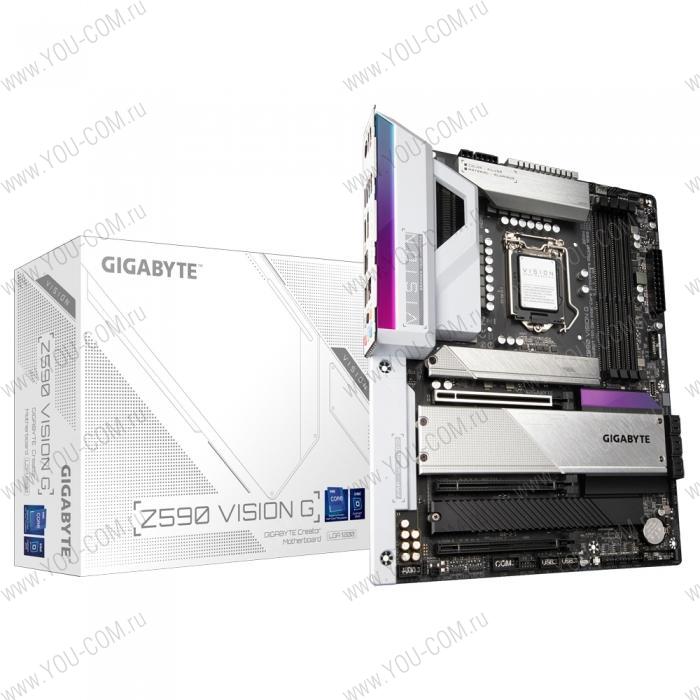 Z590 VISION G, Socket 1200, Intel®Z590, 4xDDR4-3200, HDMI+DP, 3xPCI-Ex16, 6xSATA3(RAID 0/1/5/10), 4xM.2, 8Ch Audio, 2.5GLan, (2+4)xUSB2.0, (6+2)xUSB3.2, (2+1)xUSB3.2 Type-C™, 1xPS/2, ATX, RTL, {6} (814496)