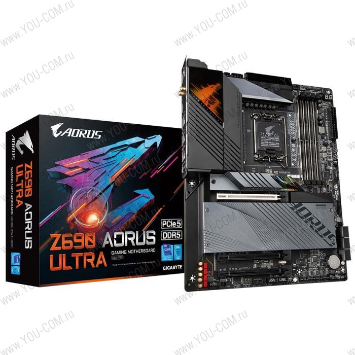 Z690 AORUS ULTRA, Socket 1700, Intel®Z690, 4xDDR5-4800, DP, 3xPCI-Ex16, 6xSATA3(RAID 0/1/5/10), 4xM.2, 8Ch Audio, 2,5GbLan, WiFi, (4+4)xUSB2.0, (8+2)xUSB3.2, (1+1)xUSB3.2 Type-C™, ATX, RTL  (827847)