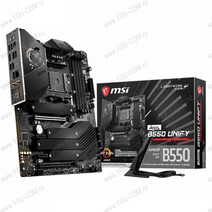 MEG B550 UNIFY, Socket AM4, AMD® B550, 2xDDR4-5100, HDMI, 2xPCI-Ex16x, 2xPCI-Ex1x, 6xSATA3(RAID 0/1/10), 4xM.2, 8 Ch Audio, 2.5GLan, Wi-Fi 6 AX200, (4+4)xUSB2.0, (3+2)xUSB3.2, (1+1)xUSB3.2 Type-C™, 1xPS/2, ATX (775056)