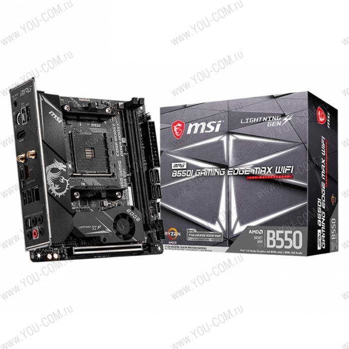 MPG B550I GAMING EDGE MAX WIFI mini-ITX, B550, AM4, 2xDDR4,1xPCI-Ex16,2xM.2,4xSATA3,2xUSB 3.2 Gen2, 4xUSB 2.0, WIFI AX, BT 5.2