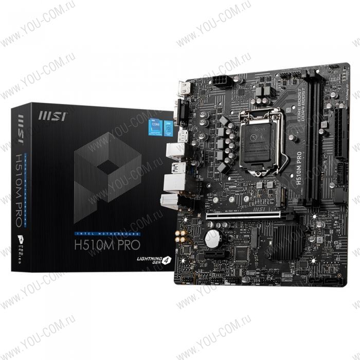 H510M PRO mATX, Socket 1200, Intel®H510, 2xDDR4-3200, HDMI+VGA+DP, 1xPCI-Ex16, 1xPCI-Ex1, 4xSATA3, 2xM.2, 8 Ch Audio, GLan, (4+2)xUSB2.0, (2+2)xUSB3.2, 1xPS/2 (802899)