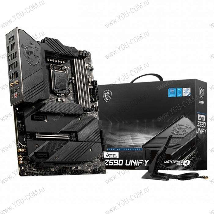 MEG Z590 UNIFY, ATX, Socket 1200, Intel®Z590, 4xDDR4-2933, HDMI, 1xPCI-Ex16, 1xPCI-Ex4, 2xPCI-Ex1, 6xSATA3(RAID 0/1/5/10), 4xM.2, 8 Ch Audio, 1x2.5GLan, WiFi 6E AX210, Bluetooth 5.2, (2+4)xUSB2.0, (9+2)xUSB3.2, (1+1)xUSB3.2 Type-C™ (822194)