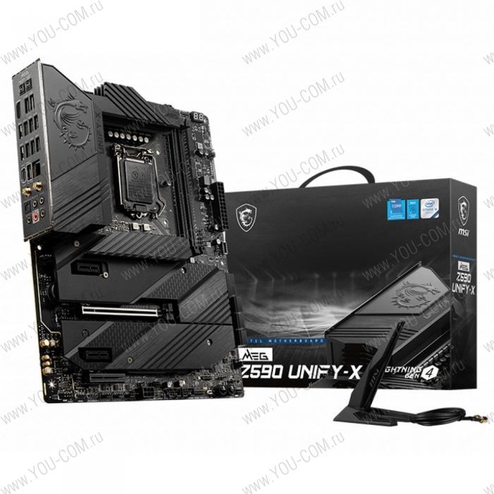 MEG Z590 UNIFY-X, ATX, Socket 1200, Intel®Z590, 2xDDR4-2933, HDMI, 1xPCI-Ex16, 1xPCI-Ex4, 2xPCI-Ex1, 6xSATA3(RAID 0/1/5/10), 4xM.2, 8 Ch Audio, 1x2.5GLan, WiFi 6E AX210, Bluetooth 5.2, (2+4)xUSB2.0, (9+2)xUSB3.2, (1+1)xUSB3.2 Type-C™ (842369)