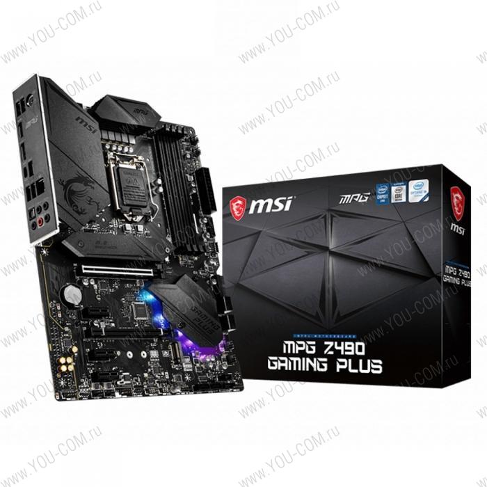 MPG Z490 GAMING PLUS, Socket 1200, Intel®Z490, 4xDDR4-2933, HDMI+DP, 2xPCI-Ex16, 3xPCI-Ex1, 6xSATA3(RAID 0/1/5/10), 2xM.2, 8 Ch Audio, 1x2.5GLan, (2+4)xUSB2.0, (3+4)xUSB3.2, (1+1)xUSB3.2 Type-C™, 1xPS/2, ATX, RTL {5} (722005)