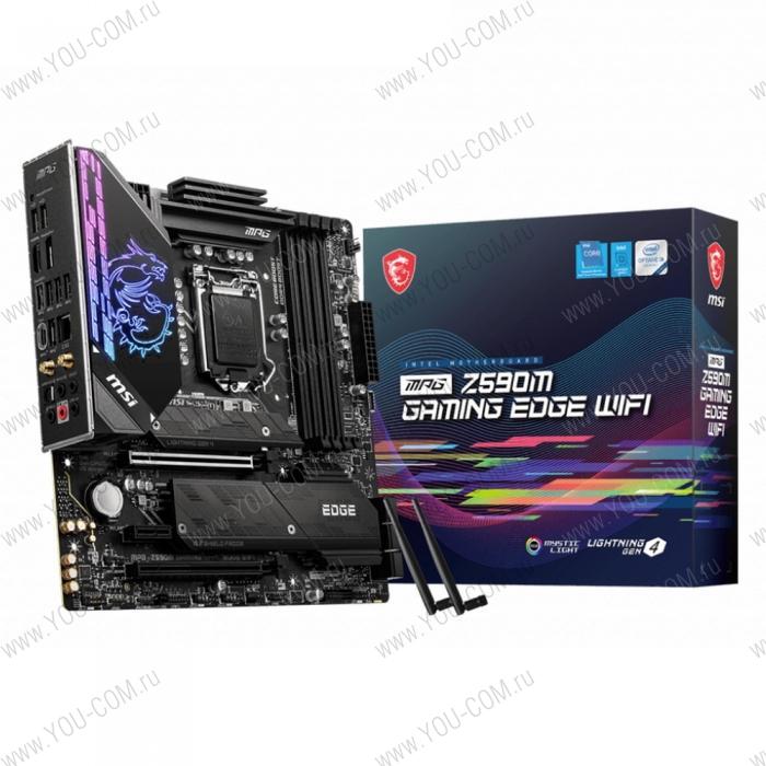 MPG Z590M GAMING EDGE WIFI mATX, Socket 1200, Intel®Z590, 4xDDR4-2933, HDMI+DP, 2xPCI-Ex16, 1xPCI-Ex1, 6xSATA3(RAID 0/1/5/10), 2xM.2, 8Ch Audio, 1x2.5GLan, Wi-Fi 6E AX210, Bluetooth® 5.2, (2+4)xUSB2.0, (5+2)xUSB3.2, (1+1)xUSB3.2 Type-C™ (819415)