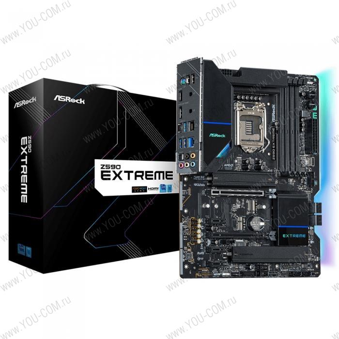 Z590 EXTREME, Socket 1200, Intel®Z590, 4xDDR4-3200, HDMI+DP, 2xPCI-Ex16, 3xPCI-Ex1, 6xSATA3(RAID 0/1/5/10), 3xM.2, 8 Ch Audio, 1xGLan, 1x2.5GLan, (2+4)xUSB2.0, (3+4)xUSB3.2, (1+1)xUSB3.2 Type-C™, 1xPS/2, ATX, OEM