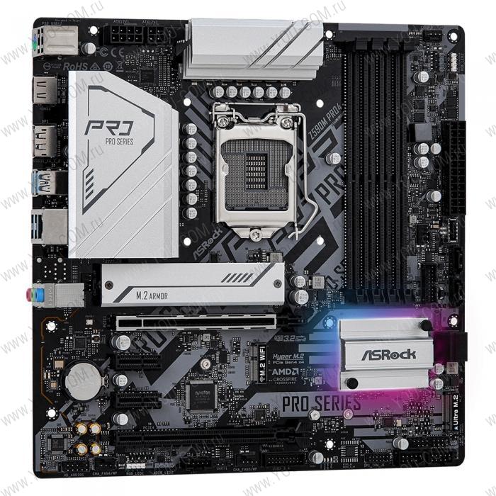 Материнская плата ASROCK Z590M PRO4, LGA1200, Z590, 4*DDR4, DP+HDMI, 4xSATA3 6.0, M.2 Socket, RAID, 4xUSB 3.2, 2xUSB 2.0, mATX; 90-MXBEP0-A0UAYZ