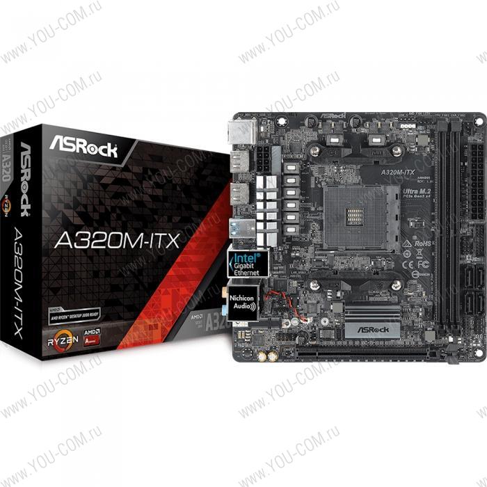 A320M-ITX Socket AM4, AMD A320, 2xDDR4-3200, HDMI+HDMI, 1xPCI-Ex16, 4xSATA3(RAID 0/1/10), 1xM.2, 8 Ch Audio, 1xGLan, WiFi, (2+2)xUSB2.0, (3+2)xUSB3.1, 1xUSB3.1 Type-C™, 1xPS/2, Mini-ITX, RTL, {20}