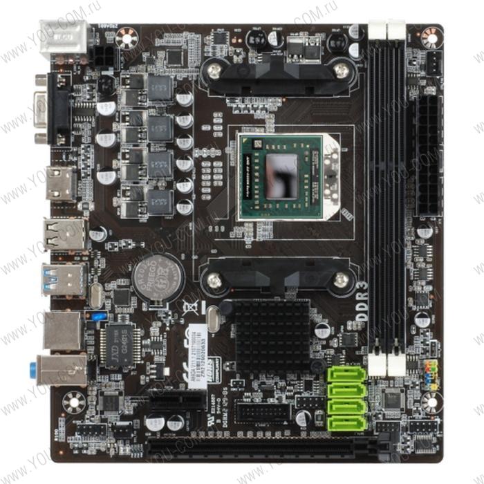 A88DA with A6-4400M Socket FS1, AMD A88, 2xDDR3-1600, D-SUB, HDMI, 1xPCI-Ex16x, 1xPCI, 4xSATA3, 6 Ch Audio, Lan, 2xUSB3.0, 6xUSB2.0, 2xPS/2, mATX, {20}