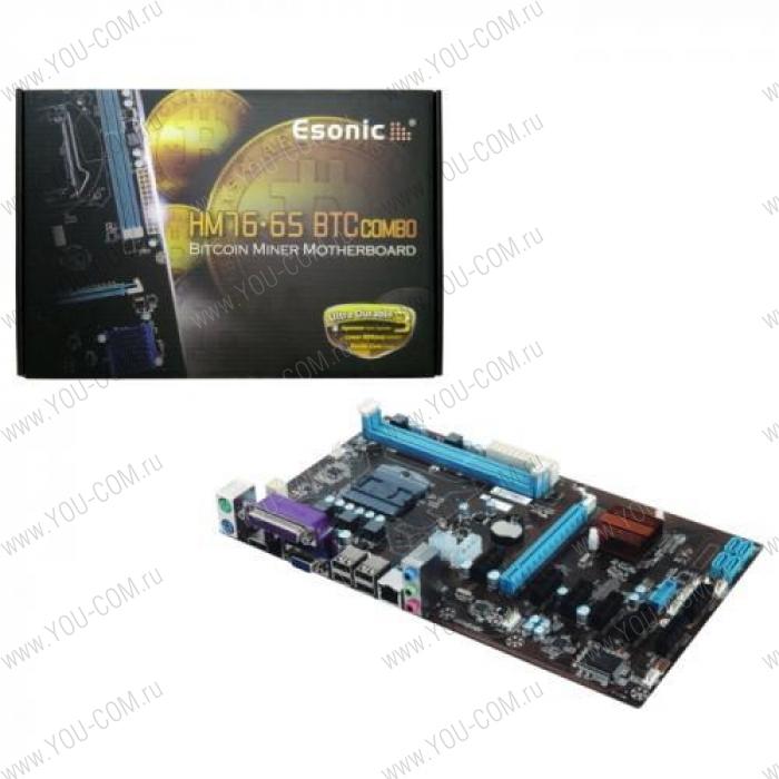 HM76-BTC-COMBO + (P2) Pentium B950 in socket плата для майнинга на 8+ GPU, 1xPCI-Ex16, 7xPCI-Ex1, w/o LGA775 cooler, RTL {20}