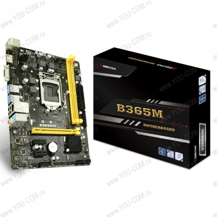 B365MHC, Socket 1151, Intel®B365, 2xDDR4-2666, D-SUB+HDMI, 1xPCI-Ex16, 2xPCI-Ex1, 4xSATA3, 1xM.2, 8 Ch Audio, GLan, (2+4)xUSB2.0, (4+2)xUSB3.1, 2xPS/2, mATX, RTL {20} (682085)