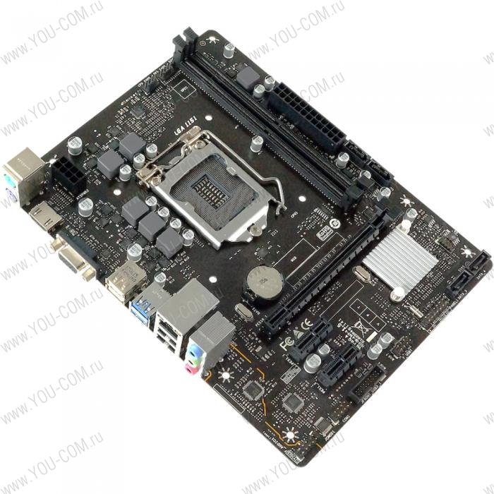 H310MHP, Socket 1151, Intel®H310, 2xDDR4-2666, D-SUB+HDMI, 1xPCI-Ex16, 2xPCI-Ex1, 4xSATA3, 8 Ch Audio, GLan, (4+2)xUSB2.0, (2+2)xUSB3.1, 2xPS/2, mATX, OEM {20}