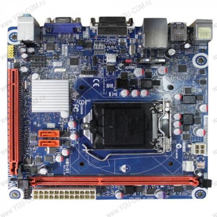 H61-X1, S1155, Intel H61, mini-ITX, 1xDDR3­1333 UP 8GB, 1xPCI-Ex16 2.0, 2xSATA2, Giga Lan, 6CH Audio, 8xUSB2.0(4+4), DSUB ( VGA) OEM {22}