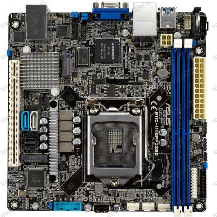 Материнская плата Asus P11C-I/NGFF2280 Mini-ITX, LGA 1151 (H4), 2x DDR4 DIMM (to 64GB ECC UDIMM), 6x USB 3.0 (4 rear), 6x SATA (4 in MiniSAS HD), 1x PCIE x16, 1xM.2 2242, 1xM.2 2280, LAN 2x 1Gb, Video AT2500, IPMI Option (055468)