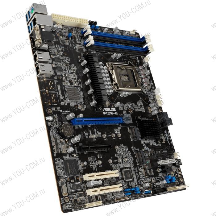 Серверная материнская плата ASUS P12R-E,1xLGA1200,4x3200/2933/2666UDIMM(upto128GB),8xSATA3 6Gb/s p,2xM.2,4xPCIe Gen4 slot(1x16/3x8),2x1GbE,3Y Wr