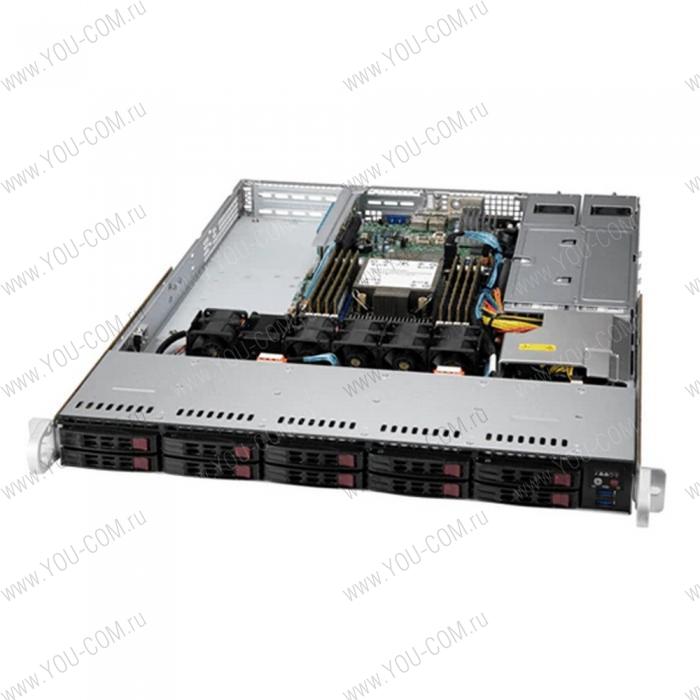 Серверная платформа Supermicro SuperServer 1U 110P-WTR no CPU(1)3rd Gen Xeon Scalable/TDP 270W/ no DIMM(8)/SATARAID HDD(10)SFF/2x10GbE/2xFHHL,1xLP,M2/750W