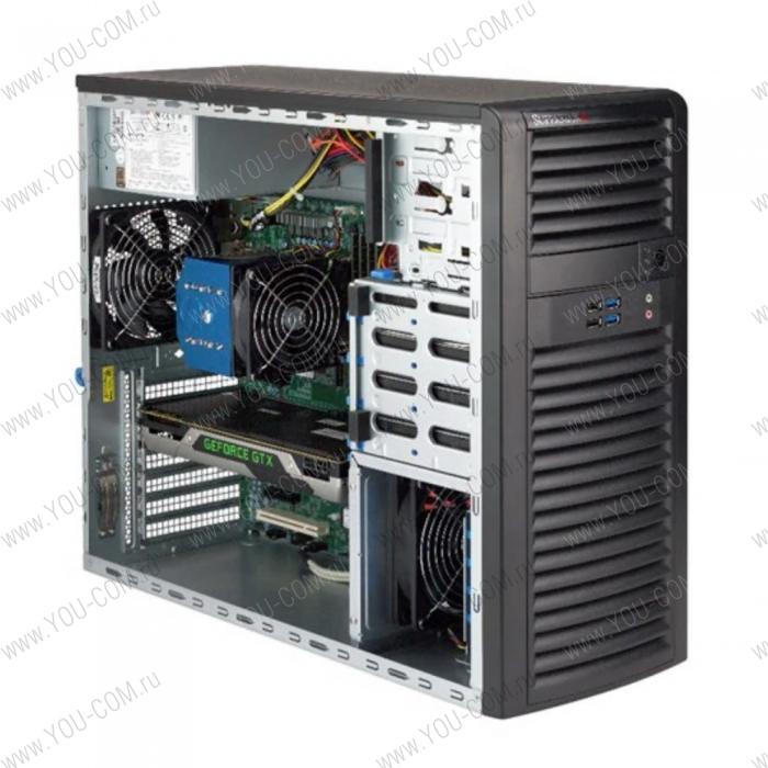 Серверная платформа Supermicro SuperWorkstation Mid-Tower 5039C-T CPU(1) E-22**/ noHS/ no memory(4)/ on board RAID 0/1/5/10/ internalHDD(4)LFF/ 2xGE/ 4xFH, 2xM.2/ 1x668W Gold/ no Backplane