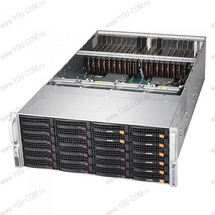 Шасси серверное Supermicro SuperServer 4U 6049GP-TRT noCPU(2)2nd Gen Xeon Scalable/TDP 70-205W/ no DIMM(24)/ SATARAID HDD(24)LFF/ 2x10GbE/ supporting up to 20 Single-Width GPUs/ 4x2000W