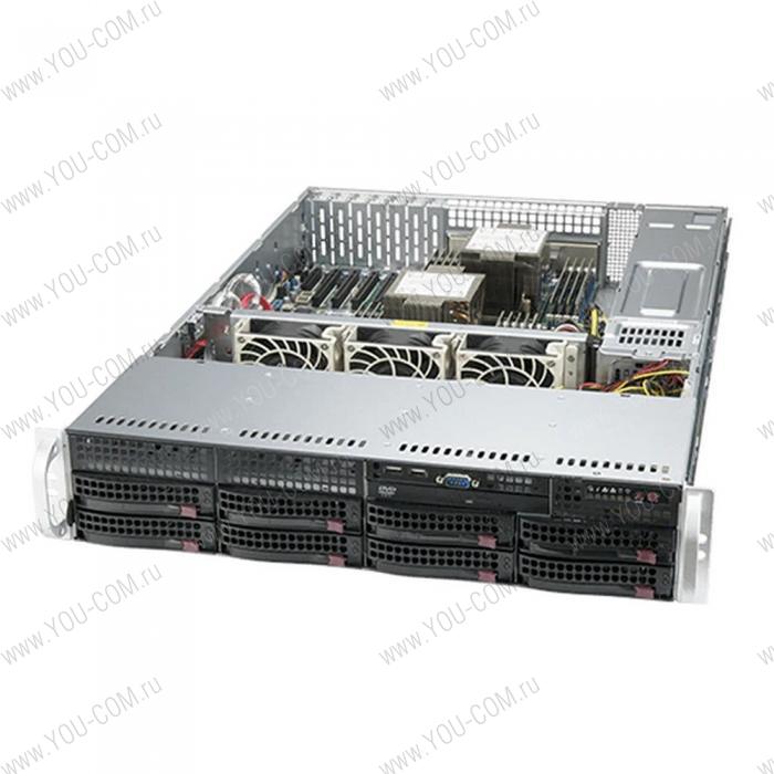 Шасси серверное Supermicro SuperServer 2U 620P-TRT noCPU(2)3rd GenScalable/TDP 270W/no DIMM(16)/ SATARAID HDD(8)LFF/6xLP,M2/2x10GbE/2x1200W(NO SNK)