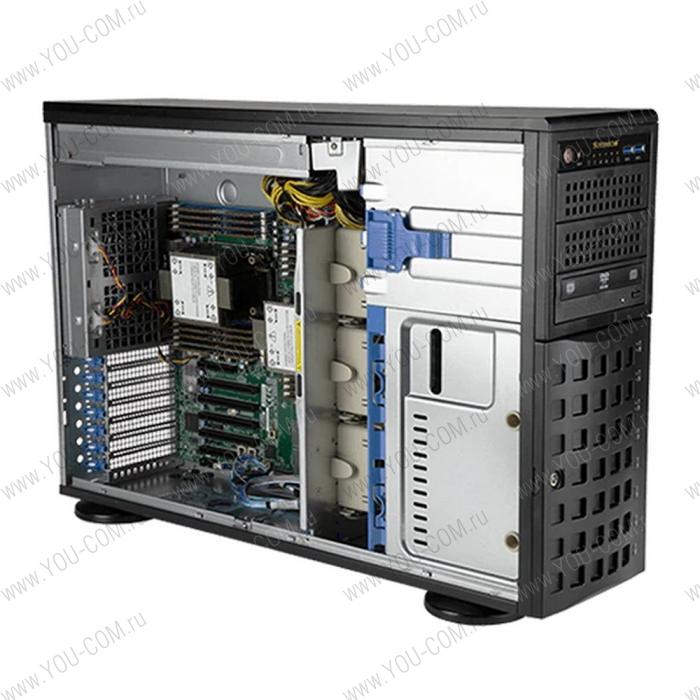 Шасси серверное Supermicro SuperServer 4U 740P-TRT noCPU(2)3rd Gen Xeon Scalable/TDP 270W/no DIMM(16)/ SATARAID HDD(8)LFF/6xFH,M2/2x10GbE/2x1200W