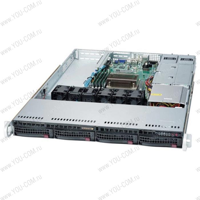 Корпус Supermicro SuperChassis 1U CSE-815TQC-R706WB/noHDD(4)LFF/2xFHFl,1xLP/2x700/750WPlatinum/WIO(12.3" x 13.4")/Backplane4x12GbpsLFF