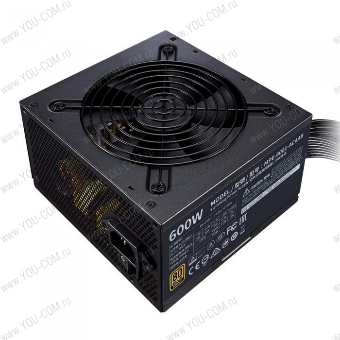 Блок питания Cooler Master MWE Bronze, 600W, ATX, 120mm, 8xSATA, 4xPCI-E(6+2), APFC, 80+ Bronze