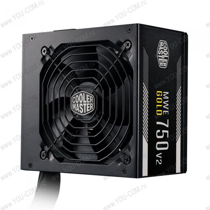 Блок питания Cooler Master MWE Gold 750 V2, 750W, ATX, 120mm, 24pin, 12xSATA, 4xPCI-E(6+2), APFC, 80+ Gold