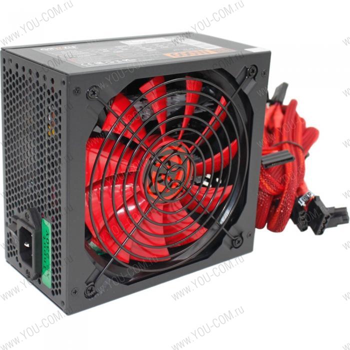 БП Ginzzu PC600 14CM(Red) 80+ black,APFC,24+4p,2 PCI-E(6+2), 5*SATA, 4*IDE,оплетка, кабель питания,цветная коробка RTL {10}