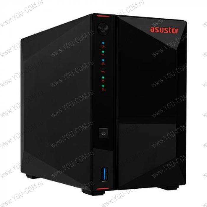 ASUSTOR AS5202T 2-Bay NAS/Media player/Intel Celeron J4005 2.0GHz up to 2.7GHz (Dual-Core ), 2GB SO-DIMM DDR4, noHDD(HDD,SSD),/2x 2,5Gb (LAN)/3xUSB3.2,HDMI/4ip camera license ; 90IX0171-BW3S10