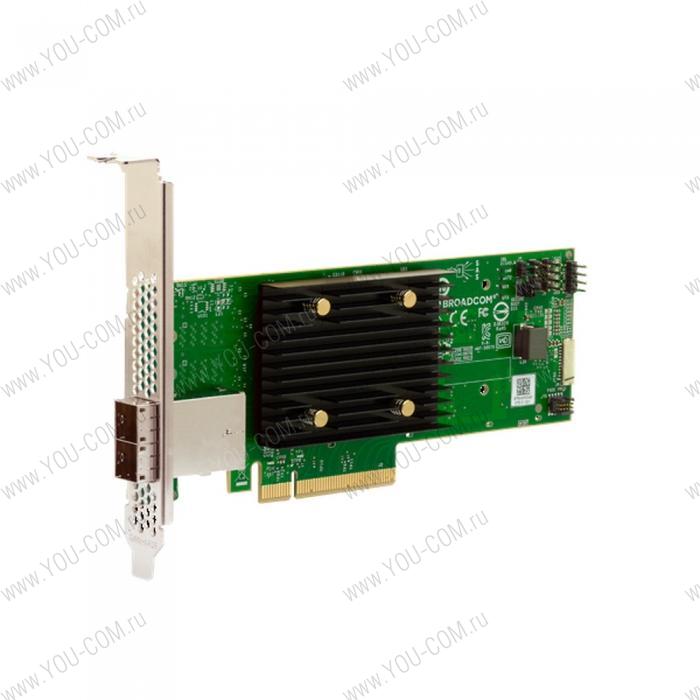 SAS 9500-8e SGL (05-50075-01) PCIe Gen4 x8 LP, Tri-Mode SAS/SATA/NVMe 12G HBA, 8port(2*ext SFF8644), 3808 IOC
