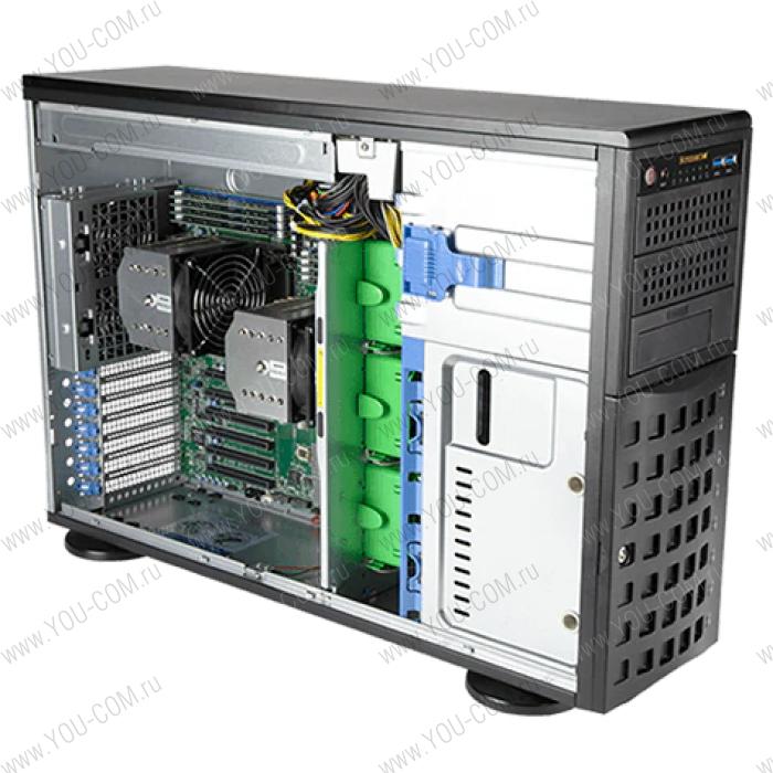 Шасси серверное Supermicro Super Workstation 4U Tower 740A-T no CPU(2)3rd Gen Xeon Scalable/TDP 270W/ no DIMM(16)/SATARAID HDD(8)LFF/3x5,25/2x1GbE/6xFHHL,M2/1200W