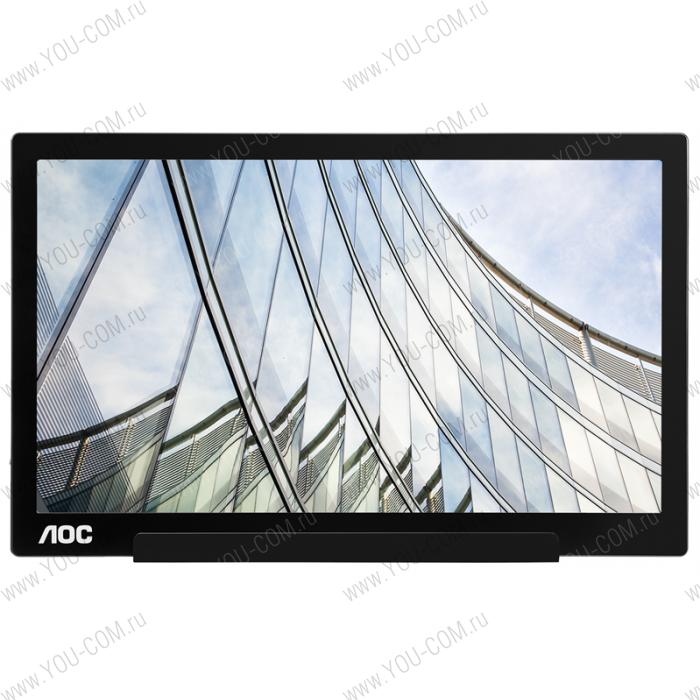 Монитор 15,6" AOC I1601FWUX 1920x180 60Гц IPS W-LED 16:9 5ms(GtG) 1*USB-C(DP Alt) 100M:1 700:1 160/160 220cd Tilt 5/25 Pivot with iMenu Metal Black