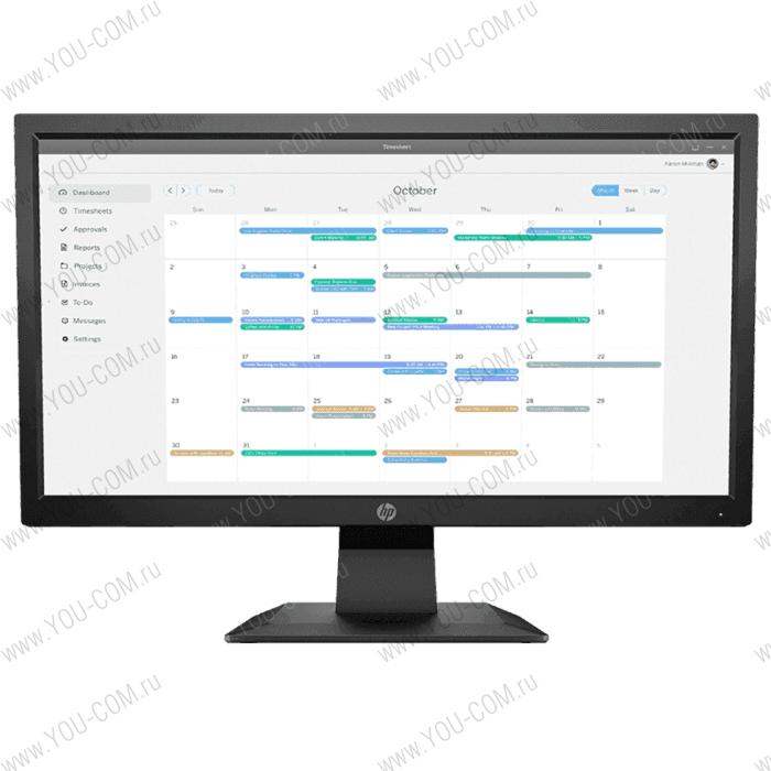 Монитор HP P204v 19,5 Monitor 1600x900, 16:9, TN, 200 cd/m2, 600:1, 5ms, 90°/50°, VGA, HDMI, tilt, 60 Hz, Black